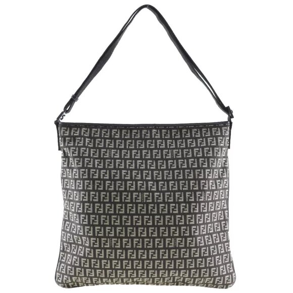 FENDI one belt Shoulder Bag Zucchino Brown canvas unisex